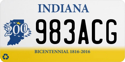 IN license plate 983ACG
