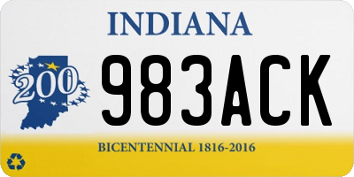 IN license plate 983ACK