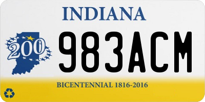 IN license plate 983ACM