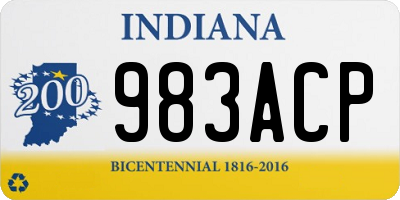 IN license plate 983ACP