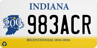 IN license plate 983ACR