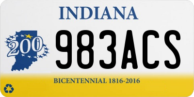 IN license plate 983ACS