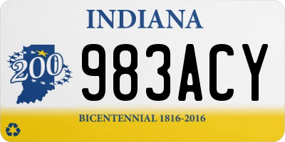 IN license plate 983ACY