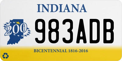 IN license plate 983ADB