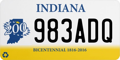 IN license plate 983ADQ