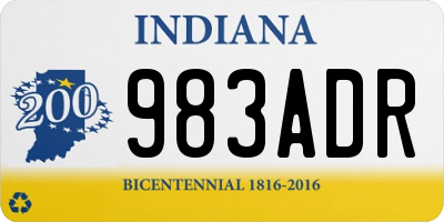 IN license plate 983ADR