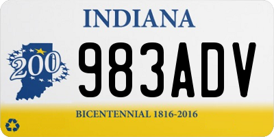 IN license plate 983ADV