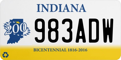 IN license plate 983ADW