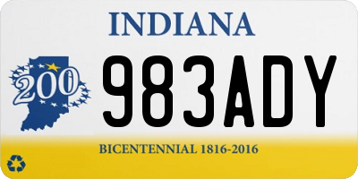 IN license plate 983ADY