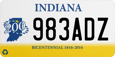 IN license plate 983ADZ