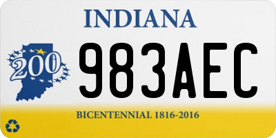 IN license plate 983AEC