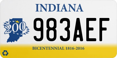 IN license plate 983AEF