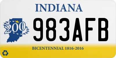 IN license plate 983AFB