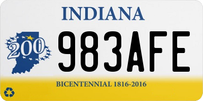 IN license plate 983AFE