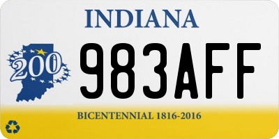 IN license plate 983AFF