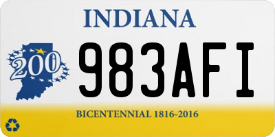 IN license plate 983AFI