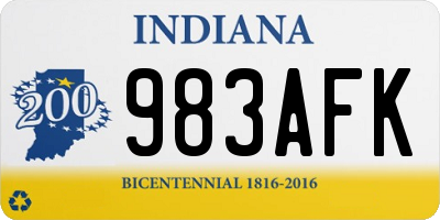 IN license plate 983AFK
