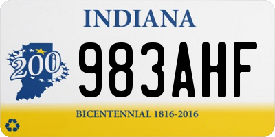 IN license plate 983AHF