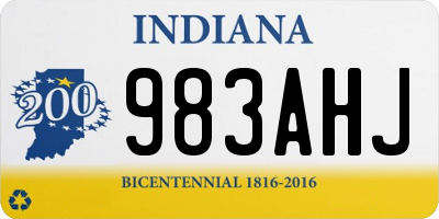 IN license plate 983AHJ