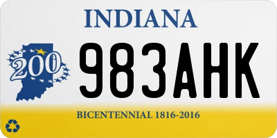 IN license plate 983AHK