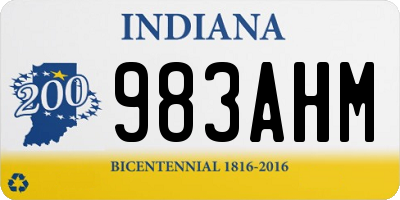IN license plate 983AHM