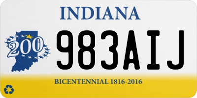 IN license plate 983AIJ