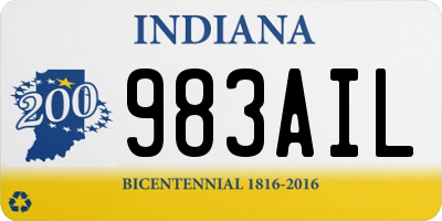 IN license plate 983AIL