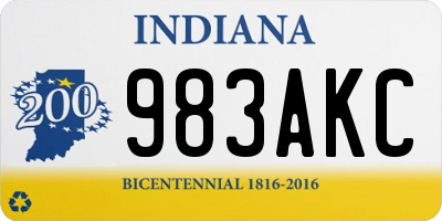 IN license plate 983AKC