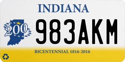 IN license plate 983AKM