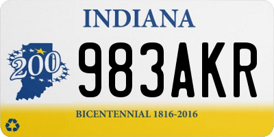 IN license plate 983AKR