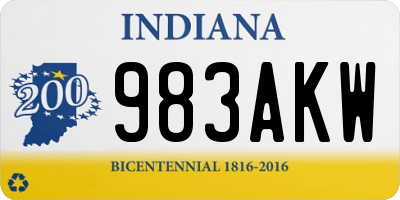 IN license plate 983AKW