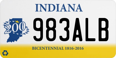 IN license plate 983ALB