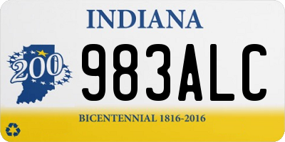 IN license plate 983ALC