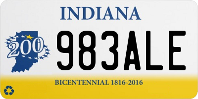 IN license plate 983ALE