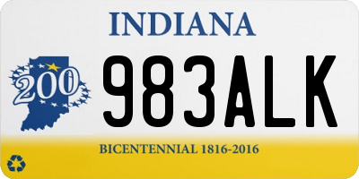 IN license plate 983ALK