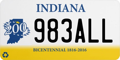 IN license plate 983ALL