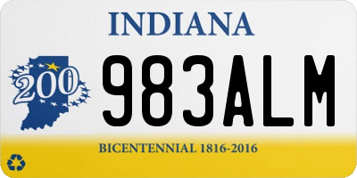 IN license plate 983ALM