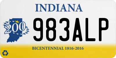 IN license plate 983ALP