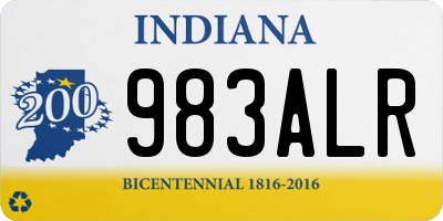 IN license plate 983ALR