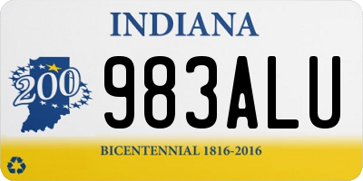 IN license plate 983ALU