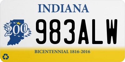 IN license plate 983ALW