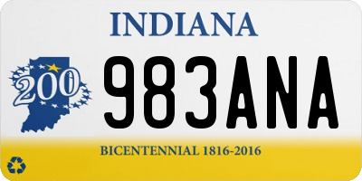 IN license plate 983ANA