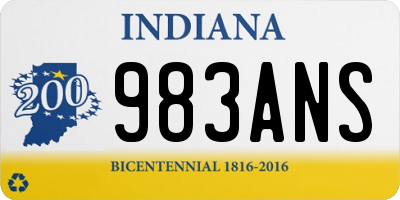 IN license plate 983ANS