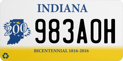 IN license plate 983AOH