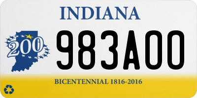 IN license plate 983AOO