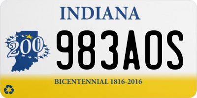 IN license plate 983AOS