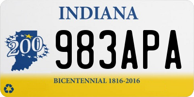 IN license plate 983APA