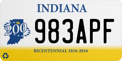 IN license plate 983APF