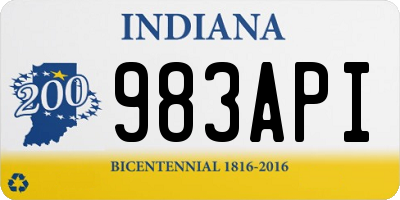 IN license plate 983API