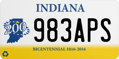 IN license plate 983APS